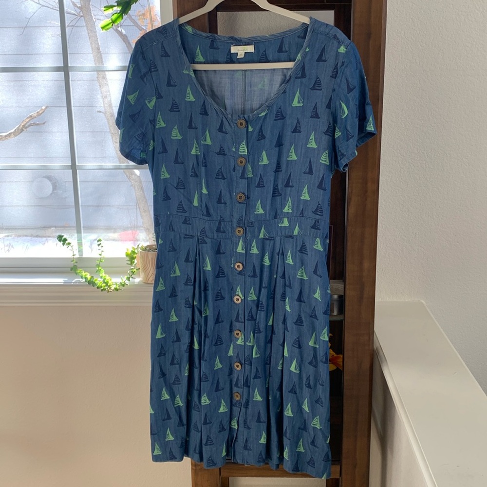 Porridge tencel sailboat dress- anthro find